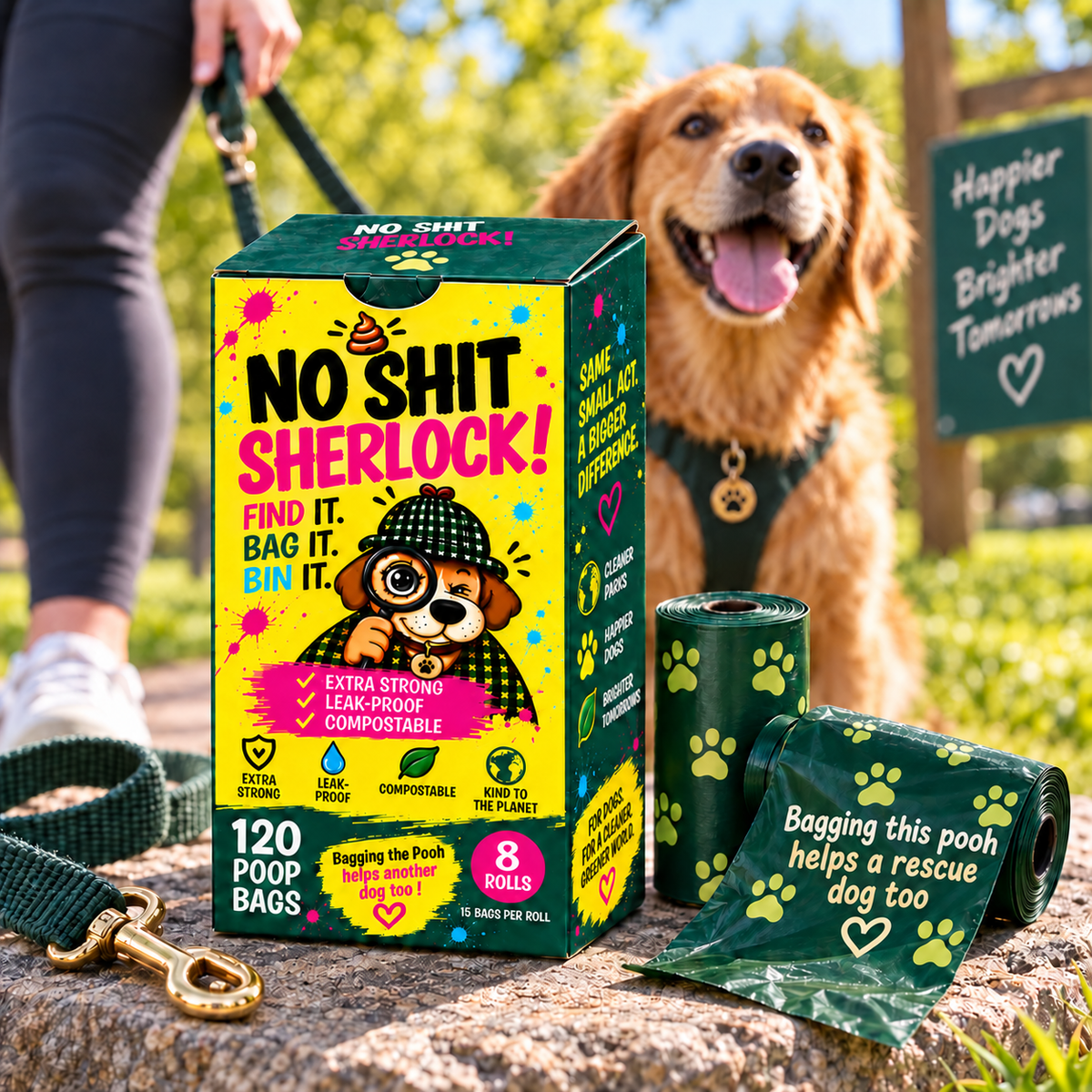 No Shit Sherlock – Premium Compostable Dog Poo Bags